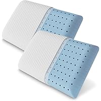 DUMOS Memory Foam Pillow 2 Pack, Standard Size Pillows for Sleeping, Bed Pillow Soft and Comfortable, Cooling Hotel Pillow for Side Sleeper, Machine Washable, Removable Cover, 24