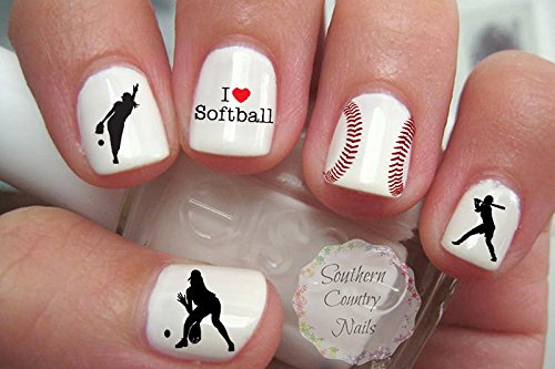 Gift Set 24 Sets of 24 Sports Softball Nail Art Designs Decals