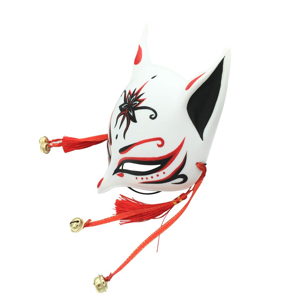YangYong Kitsune Mask for Halloween Costume, Japanese Traditional Fox  Cosplay Kabuki Masks Anime Masquerade Ball Party