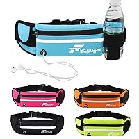 Running Belt with Phone Holder | Running Waist Pack for Phones, Headphones and Water Bottle | Waterproof Running Belt for Women and Men (Yellow)