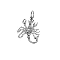 18K White Gold Crab Pendant, Made in USA
