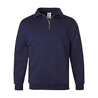 Super Sweats 1/4 Zip Sweatshirt with Cadet Collar -True Navy