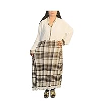 100% Cotton Beautiful Women's Long Dress Kurtis White Color Casual Girl's Maxi Ethnic Frock Suit Plus Size