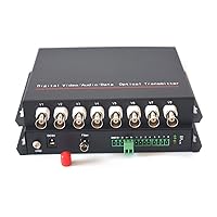 8 Channel Analog Video Over Fiber Optic Converters with RS-485 Data,ST Fiber Connector, Single Mutlimode Fiber up to 0.93Miles (1.5Km), A Pair