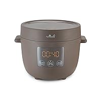 Yum Asia Tsuki Mini Rice Cooker with Shinsei Ceramic Bowl (2.5 cups, 0.45 litre) 5 Rice Cooking Functions, 2 Multicooker Functions, Hidden LED Display, 220-240V UK (Pebble Grey)