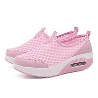 Women's Walking Shoes, overwearing Socks, Sports Shoes, Fashionable Lightweight Breathable mesh Cushion Shoes, Ladies Girls Sports Nurses Dance Casual Platform Loafers