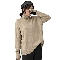 Clef Women's Fashion Sweater Turtleneck Loose-Fit Long-Sleeved Unique Design 2023 Winter