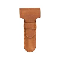 MERKUR Leather Razor Case - Brown Cowhide, Fits All MERKUR Razors Except 24001, Up to 110 mm