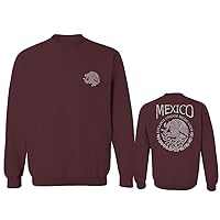 VICES AND VIRTUES Hecho En Mexico Mexican Flag Coat of Arms Escudo Mexicano 5 Mayo men's Crewneck Sweatshirt