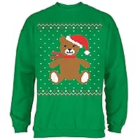 Animal World Ugly Christmas Sweater Men, Funny Xmas Sweatshirt, Mens Long Sleeve Santa Teddy Bear Festive Holiday Pullover