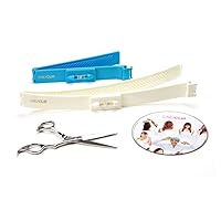 Original CreaClip Deluxe Package Hair Cutting Tools - As seen on Shark Tank - CreaClip Set & Scissors and Instruct. DVD Professional Home Haircutting Guide, Home Hair Cutting Clips for Bangs, Layers
