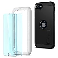 Spigen Tempered Glass Screen Protector [GlasTR Alignmaster] and Tough Armor designed for iPhone SE 2022 Case/iPhone SE 3 Case 2022 / iPhone SE 2020 Case/iPhone 8 Case/iPhone 7