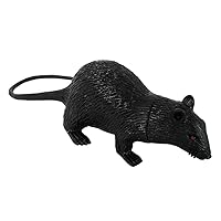 15cm Rubber Stretchy Rat with Long Tail Halloween Novelty Toys Halloween Rat Black Fake Rat Simulated Mouse Halloween Decoration Pranks Props Toy