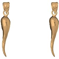Celestial Earrings | 14K Yellow Gold Solid Italian Horn Lever Back Earrings - Made in USA