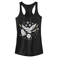 Harry Potter Deathly Hallows Wintery Owls Women's Fast Fashion Racerback Tank Top