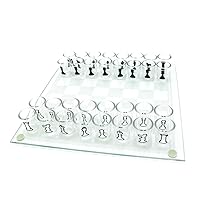 Glass Chess Set, 32Pcs Plastic Cups Chess and Wine Cup Game Shot Drinking Glass Chess for Youth Adults Play Set (White)