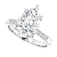Moissanite Wedding Band Set, 4 Bands, 12x7mm Pear Stones, Sterling Silver, Colorless, Size 3-12