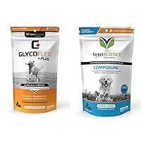 VetriScience GlycoFlex Plus Hip and Joint Supplement Chews for Dogs and Composure Calming Chews for Dogs