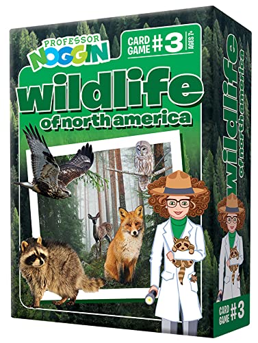 Professor Noggin's Wildlife of North America Trivia Card Game - an Educational Trivia Based Card Game for Kids - Trivia, True or False, and Multiple Choice - Ages 7+ - Contains 30 Trivia Cards