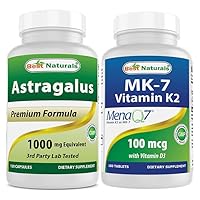 Best Naturals Astragalus 1000 mg & Vitamin K2 (MK7) with D3