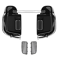 Motorcycle Lower Fairings with 6.5 inch Speaker Pods Fit for Harley Touring Road King 1983-2013, Vivid Black