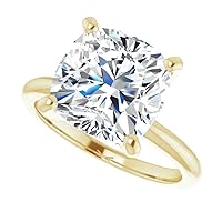 JEWELERYIUM 5 CT Cushion Cut Colorless Moissanite Engagement Ring, Wedding/Bridal Ring Set, Halo Style, Solid Sterling Silver, Anniversary Bridal Jewelry, Precious Rings for Wife