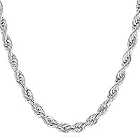 3MM 6MM 8MM Twist Rope Chain Mens Necklace 18K Gold Stainless Steel Jewelry - Neck Link Replacement Chain for Pendant/Charm for Men Women Girls 24inch
