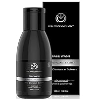The Man Company Charcoal Anti Acne Face Wash (3.4 oz) with Argan Oil & Ylang Ylang – Acne Treatment, Helps Prevent Breakouts, Oil Absorption and Control for Acne Prone, Oily Skin, 3.4 Fl Oz