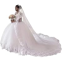 Women's Lace up Corset Princess Bridal Gowns Train Long Church Wedding Dresses for Bride Plus Size