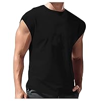 Mens Tank Tops,Summer Solid Casual Training Muscle Sleeveless Shirt Plus Size Fashion Bodybuilding Outdoor Vest