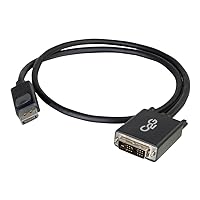 C2G Legrand DisplayPort to DVI, Male to Male Displayport Cable, Black DisplayPort Cable, 3 Foot Digital Display Cable, 1 Count, C2G 54328