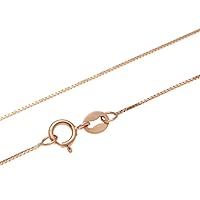 14K solid rose pink gold 0.6mm box chain necklace 16