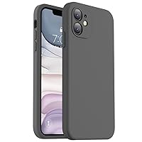 Vooii Compatible with iPhone 11 Case, Upgraded Liquid Silicone with [Square Edges] [Camera Protection] [Soft Anti-Scratch Microfiber Lining] Phone Case for iPhone 11 6.1 inch - Dark Grey