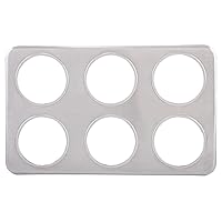 Winco Adaptor Plate with Six 4-3/4-Inch Inset Holes, Medium, Stainless Steel