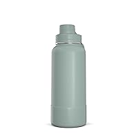 32oz Sport Insulated Water Bottle with Chug Lid, Premium Stainless Steel Water Bottles, Leak & Spill Proof, Keeps Drinks Cold for 24 Hours, Hot for 12 Hours (32oz, Pale Sage)