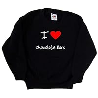 I Love Heart Chocolate Bars Black Kids Sweatshirt