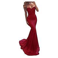 Mermaid Prom Dress for Women Sexy Sweetheart Satin Maxi Formal Party Ball Gown