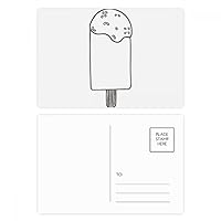 Black Outline Sesame Ice Cream Popsicles Postcard Set Birthday Mailing Thanks Greeting Card