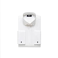 Men's Tuxedo Shirt Hidden Button Wing Collar French Cuffs Dress Shirt Solid