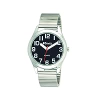 Ravel - Unisex Super Bold Sight Aid Watch with Big Numbers on Stainless Steel Expander Bracelet