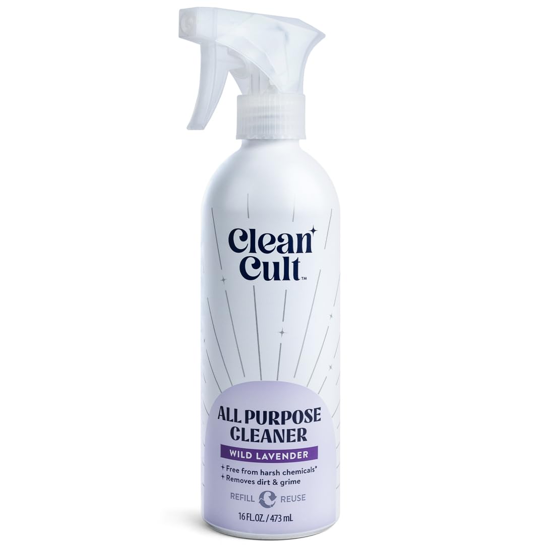 Cleancult - Wild Lavender - All Purpose Cleaner - Refillable Aluminum Bottle - Cleaner Spray that Removes Dirty & Grime - 16 oz - 1 Pack