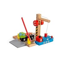Bigjigs Rail, Shipping Container Yard, Wooden Toys, Wooden Crane, Wooden Train Track Accessories, Bigjigs Train Accessories, Train Toy, Kids Train Set