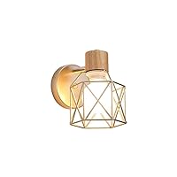 Modern Wood Art Simple Creative Wall Lamp LED Lamp Bedside Home Decor Fixtures Iron Wall Sconce for Hallway Living Room Garden Lighting Luxury (Color : Gold)