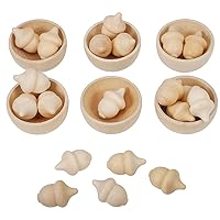 Unfinished Wooden Acorn and Bowl Kit - Set of 20 Acorns and 6 Bowls Handicraft Decor Kit for DIY, Painting, Art Projects, Staining, Decorate