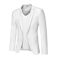 Men's Slim Fit Blazer, Two Button Casual Solid Jacket, Daily Lightweight Sport Coat.
