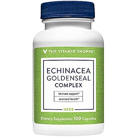 The Vitamin Shoppe Echinacea Goldenseal Complex, Seasonal Herbal Supplement Supports Healthy Immune Function (100 Capsules)