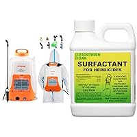 Battery Powered Backpack Sprayer, 0-90 PSI Adjustable Pressure, 4 Gallon Tank, Back Pack Sprayer, 12V 8Ah Battery, Wide Mouth Lid, Spraying, Cleaning & Southern Ag Surfactant, 16oz, 1 Pint