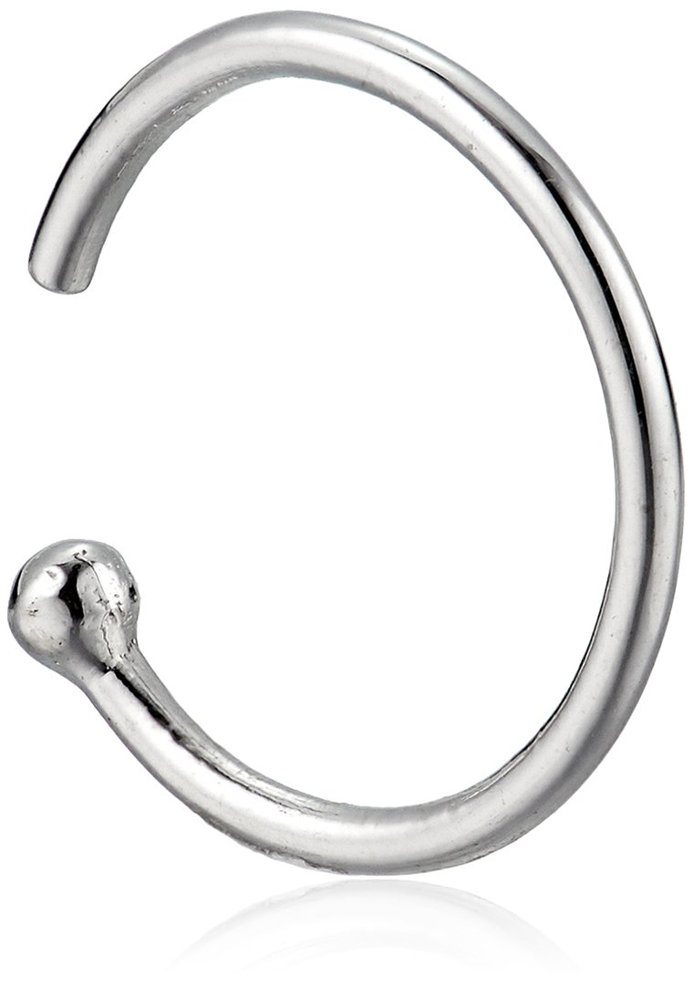 Body Candy Women's Solid 18k White Gold Nose Hoop 20 Gauge 5/16