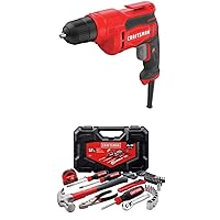 Drill/Driver, 7-Amp, 3/8-Inch with Mechanics Tools Kit/Socket Set, 57-Piece (CMED731 & CMMT99446)
