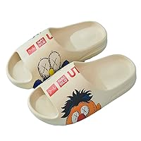 Cute Pillow Slippers for Women Men, Summer Anti-Slip Indoor Outdoor Open Toe Slides, Soft Lightweight Thick Sole Sandals Casual Shoes